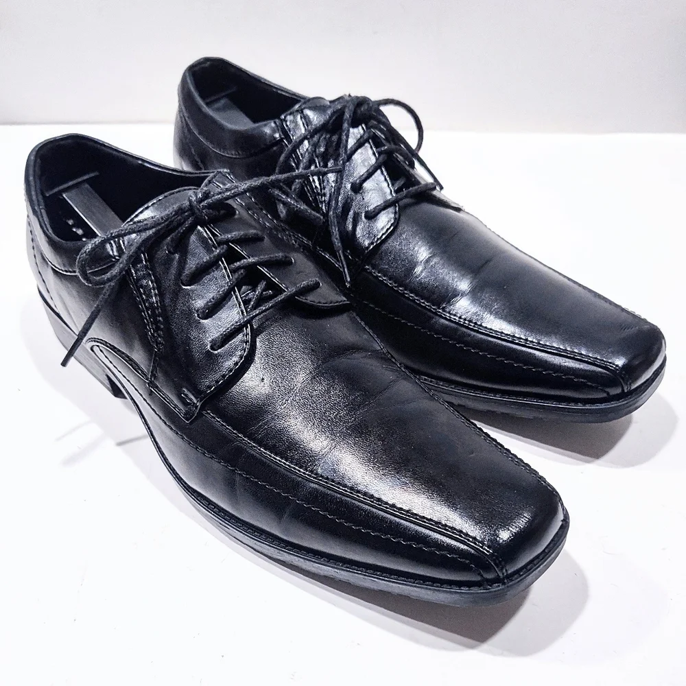 Reaction Kenneth Cole Ultra Slick Mens Size 11.5 M Black Man-made Dress Lace-Up - Picture 3 of 12